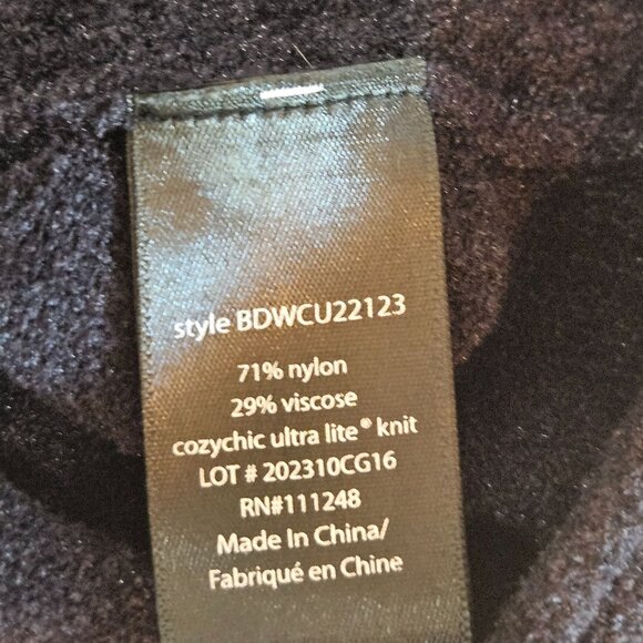 Barefoot Dreams CozyChic Ultra Lite Cropped Mock Neck Sweater Medium Black - Picture 8 of 11